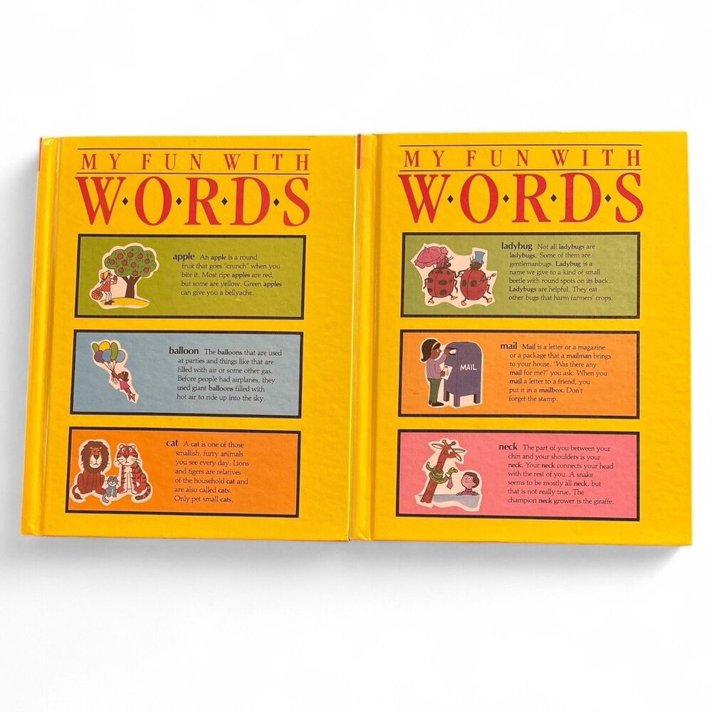 My Fun With Words Dictionary Kids Books A-K & L-Z Hardcover Lot of 2 Homeschool